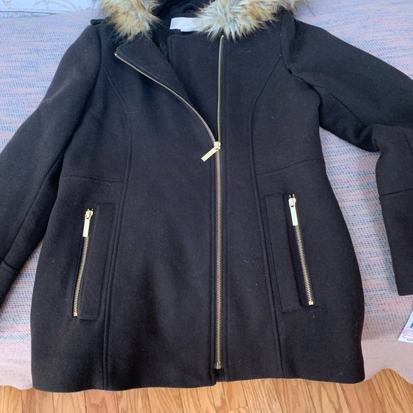 Michael Kors Jackets & Blazers - Michael Kors new winter coat brown wool with faux fur trim size medium